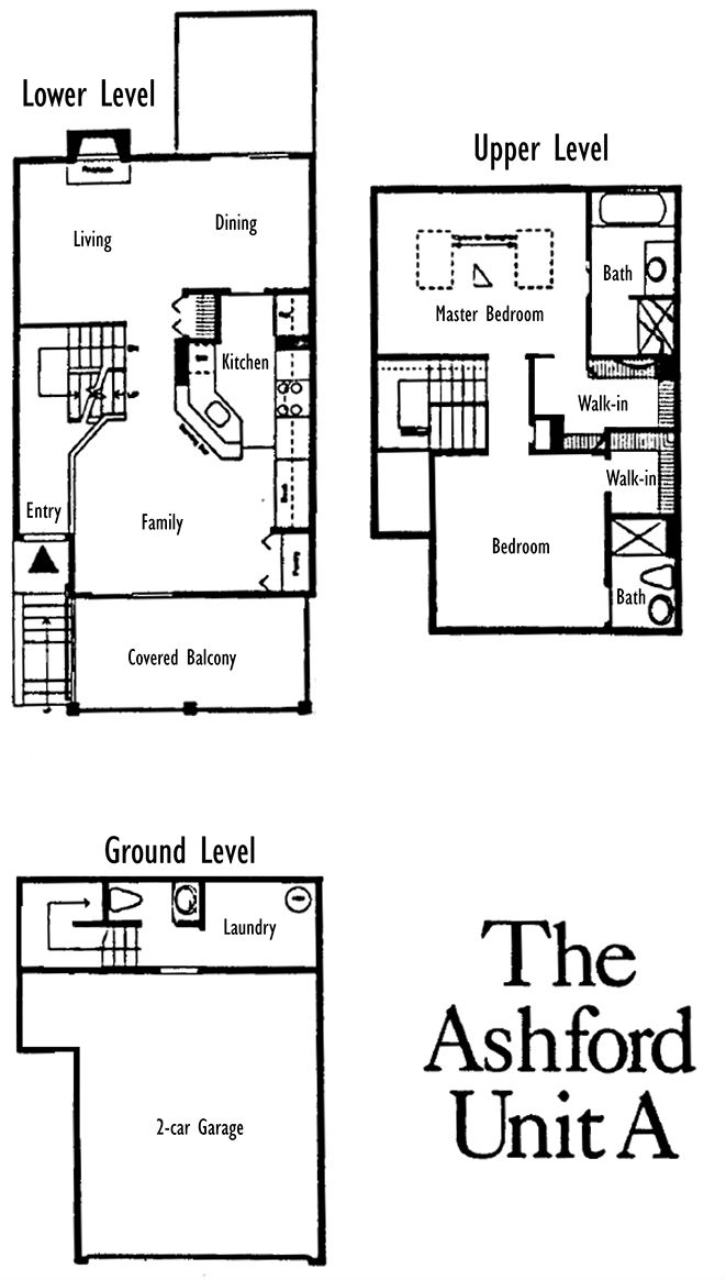 Floor plan for The Ashford, a 1,352 square foot 2 bedroom townhome in Berkshire Hills in Denville.