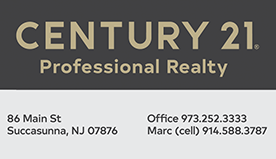 Logo and info for Century 21. Call Marc with any questions about selling your home in Berkshire Hills. 4% special through December 31!